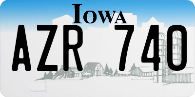 IA license plate AZR740