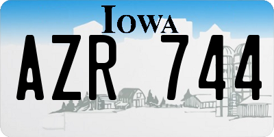 IA license plate AZR744