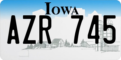 IA license plate AZR745