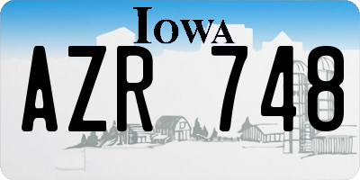 IA license plate AZR748