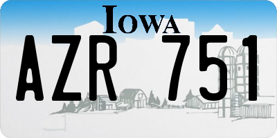 IA license plate AZR751