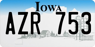 IA license plate AZR753