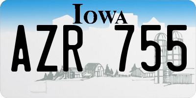 IA license plate AZR755