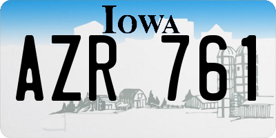 IA license plate AZR761