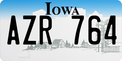 IA license plate AZR764