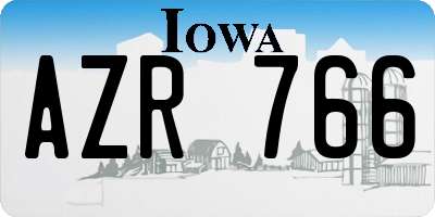 IA license plate AZR766