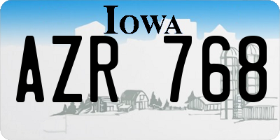 IA license plate AZR768