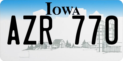 IA license plate AZR770