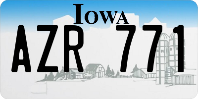 IA license plate AZR771