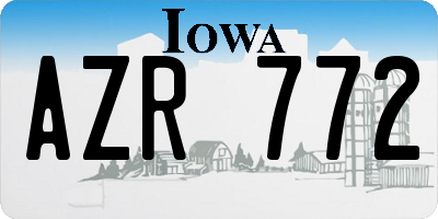 IA license plate AZR772