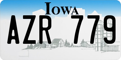 IA license plate AZR779