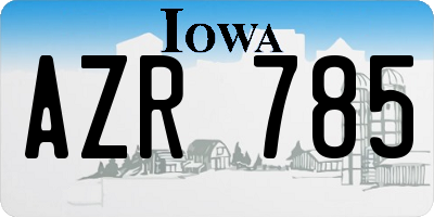 IA license plate AZR785