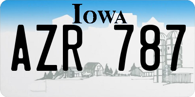 IA license plate AZR787