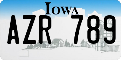 IA license plate AZR789