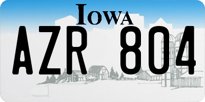 IA license plate AZR804