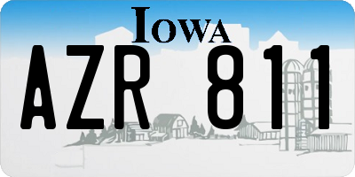 IA license plate AZR811