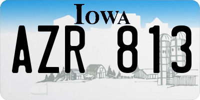 IA license plate AZR813