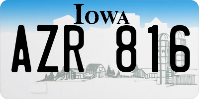 IA license plate AZR816