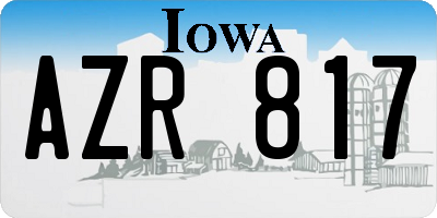 IA license plate AZR817