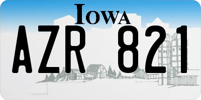 IA license plate AZR821