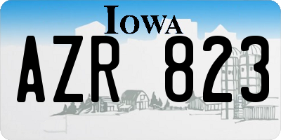 IA license plate AZR823