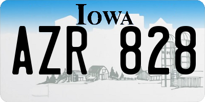 IA license plate AZR828