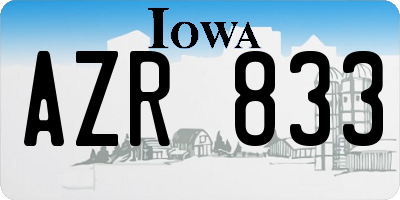 IA license plate AZR833