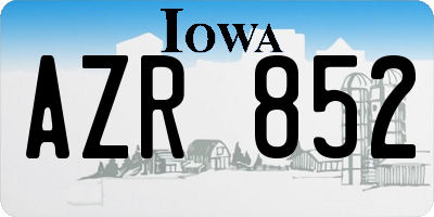 IA license plate AZR852