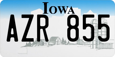IA license plate AZR855
