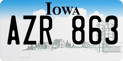 IA license plate AZR863