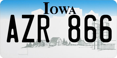 IA license plate AZR866
