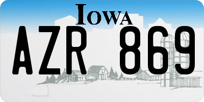 IA license plate AZR869