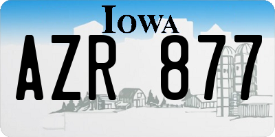 IA license plate AZR877