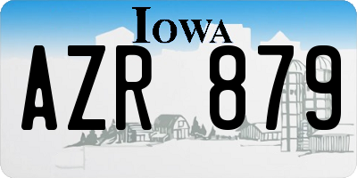 IA license plate AZR879