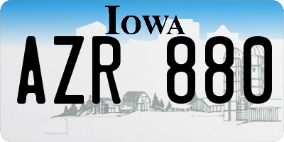 IA license plate AZR880