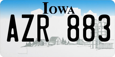 IA license plate AZR883