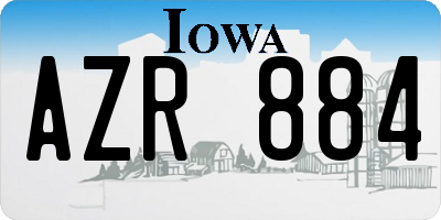 IA license plate AZR884