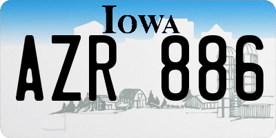 IA license plate AZR886