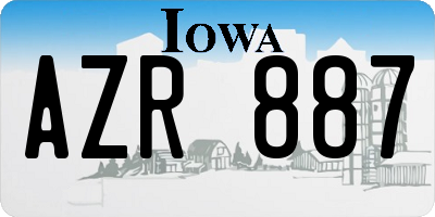 IA license plate AZR887