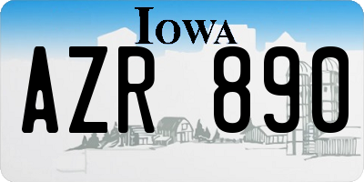 IA license plate AZR890
