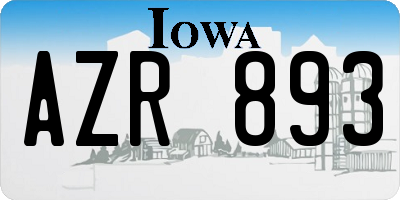 IA license plate AZR893