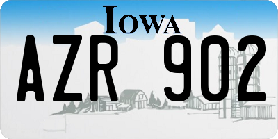 IA license plate AZR902