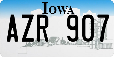IA license plate AZR907