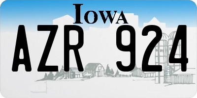 IA license plate AZR924