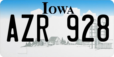 IA license plate AZR928