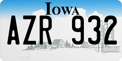 IA license plate AZR932
