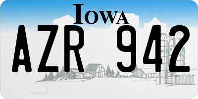 IA license plate AZR942