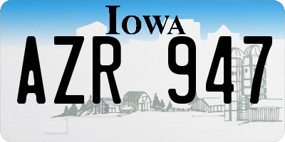 IA license plate AZR947