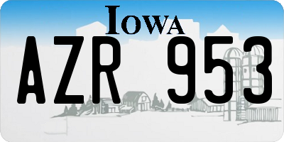 IA license plate AZR953
