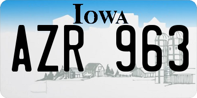 IA license plate AZR963